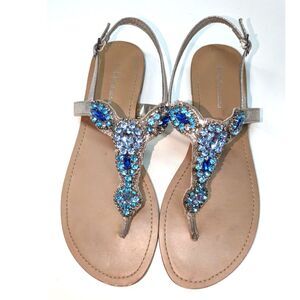 BCBG Jeweled Thong Sandals, size 9
